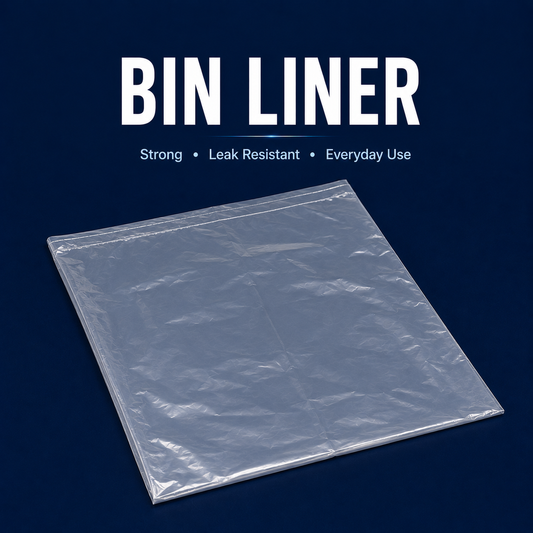 Clear bin liner plastic bag for waste disposal, office use and commercial cleaning in Singapore