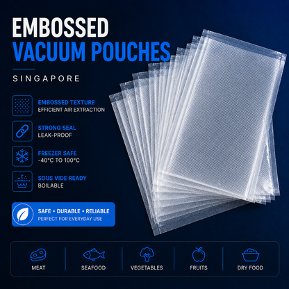 Embossed vacuum pouches Singapore for external suction vacuum sealers