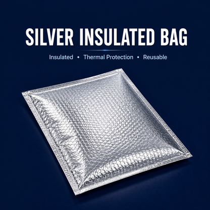 Silver insulated bubble bag for thermal protection, food delivery and takeaway packaging in Singapore