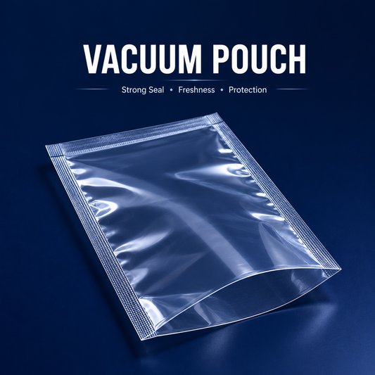 Clear vacuum pouch with open end for meat, seafood and food packaging in Singapore