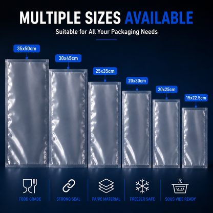 Vacuum bag sizes Singapore for food packaging