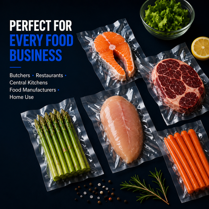 Vacuum pouches for butchers restaurants central kitchens food manufacturers and home use in Singapore